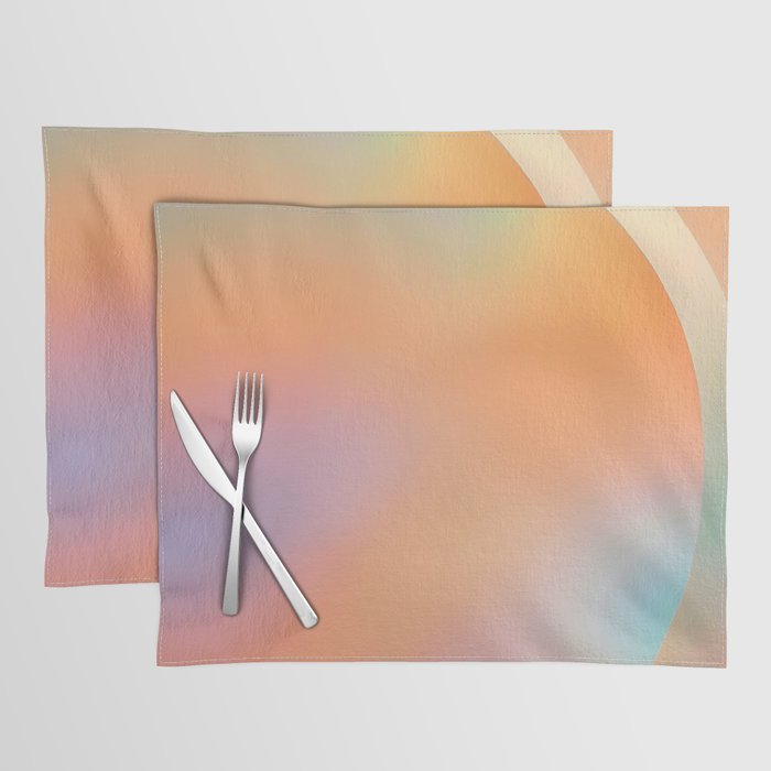 The Ring, Pastel Soft Gradient Shading, Geometrical Circle of Life Graphic, Digital Shapes Eclectic Modern, Futuristic Mindful Eclectic Meditation, Bohemian Yoga Spiritual Placemat Gallery Image 1