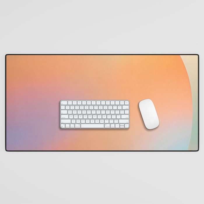 The Ring, Pastel Soft Gradient Shading, Geometrical Circle of Life Graphic, Digital Shapes Eclectic Modern, Futuristic Mindful Eclectic Meditation, Bohemian Yoga Spiritual Desk Mat Gallery Image 1