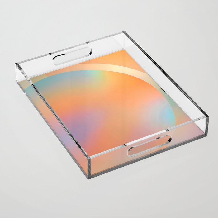 The Ring, Pastel Soft Gradient Shading, Geometrical Circle of Life Graphic, Digital Shapes Eclectic Modern, Futuristic Mindful Eclectic Meditation, Bohemian Yoga Spiritual Acrylic Tray Gallery Image 1