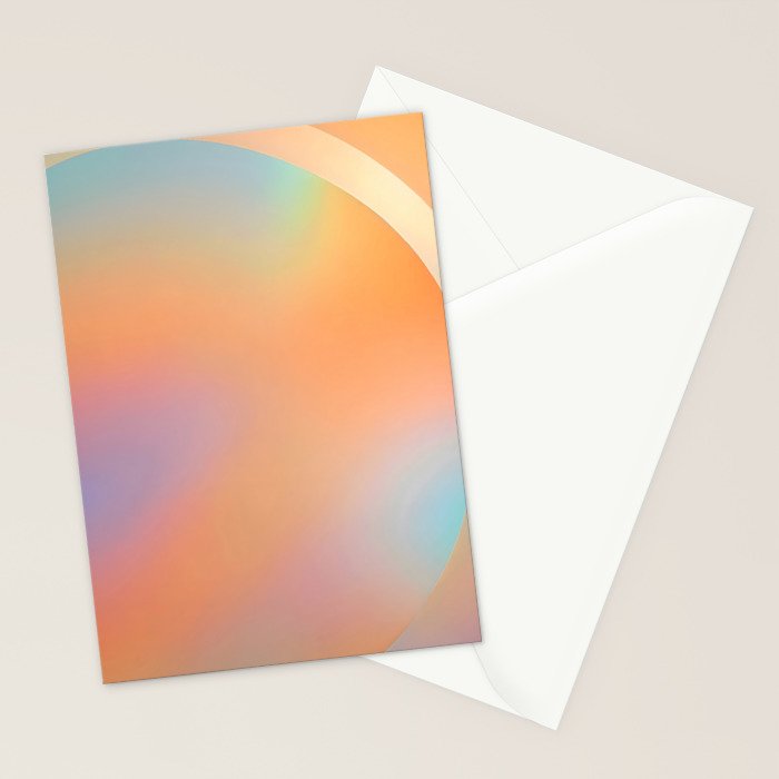 The Ring, Pastel Soft Gradient Shading, Geometrical Circle of Life Graphic, Digital Shapes Eclectic Modern, Futuristic Mindful Eclectic Meditation, Bohemian Yoga Spiritual Stationery Card Gallery Image 2