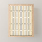 Minimalist Scandi Geometric Geo Box Striped Pattern in Cream Mustard Gold Charcoal Mini Art Print Gallery Image 1