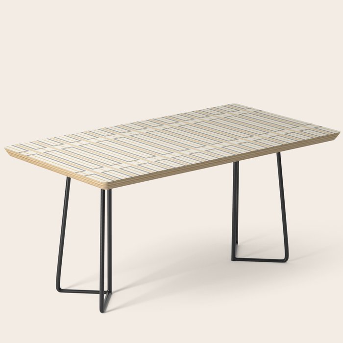 Minimalist Scandi Geometric Geo Box Striped Pattern in Cream Mustard Gold Charcoal Coffee Table Gallery Image 1