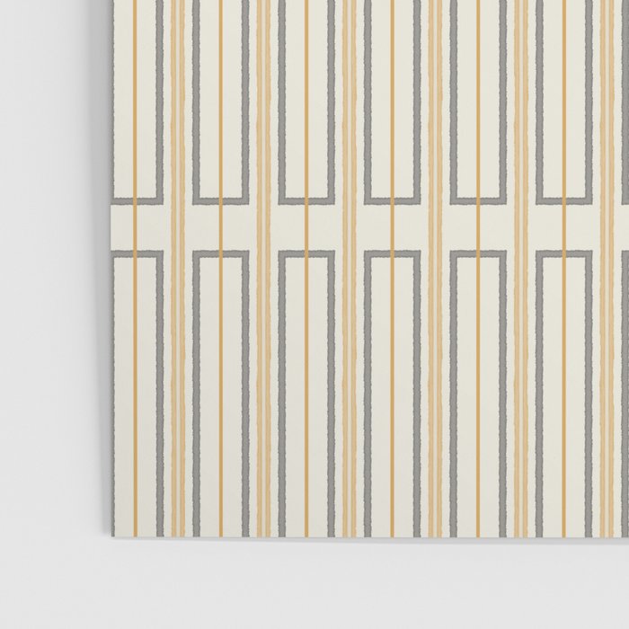 Minimalist Scandi Geometric Geo Box Striped Pattern in Cream Mustard Gold Charcoal Poster Gallery Image 3