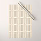 Minimalist Scandi Geometric Geo Box Striped Pattern in Cream Mustard Gold Charcoal Wrapping Paper Gallery Image 1