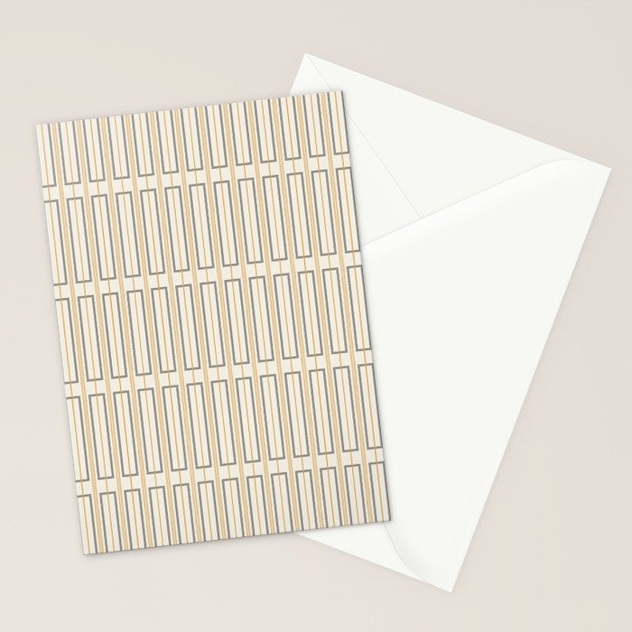 Minimalist Scandi Geometric Geo Box Striped Pattern in Cream Mustard Gold Charcoal Stationery Card Gallery Image 2