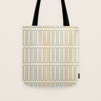 Minimalist Scandi Geometric Geo Box Striped Pattern in Cream Mustard Gold Charcoal Tote Bag Gallery Image 1