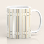 Minimalist Scandi Geometric Geo Box Striped Pattern in Cream Mustard Gold Charcoal Coffee Mug Gallery Image 1