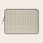 Minimalist Scandi Geometric Geo Box Striped Pattern in Cream Mustard Gold Charcoal Laptop Sleeve Gallery Image 1