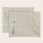 Minimalist Scandi Geometric Geo Box Striped Pattern in Cream Mustard Gold Charcoal Placemat Gallery Image 1