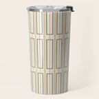 Minimalist Scandi Geometric Geo Box Striped Pattern in Cream Mustard Gold Charcoal Travel Mug Gallery Image 2