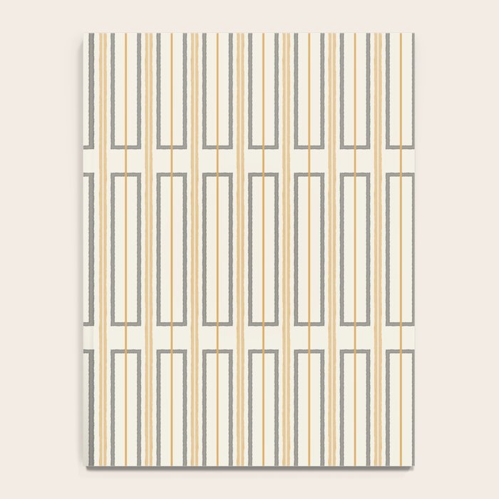 Minimalist Scandi Geometric Geo Box Striped Pattern in Cream Mustard Gold Charcoal Notebook Gallery Image 4