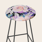 Modern Dark Vibrant Flowery D Stool Gallery Image 2