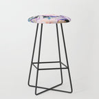 Modern Dark Vibrant Flowery D Stool Gallery Image 1