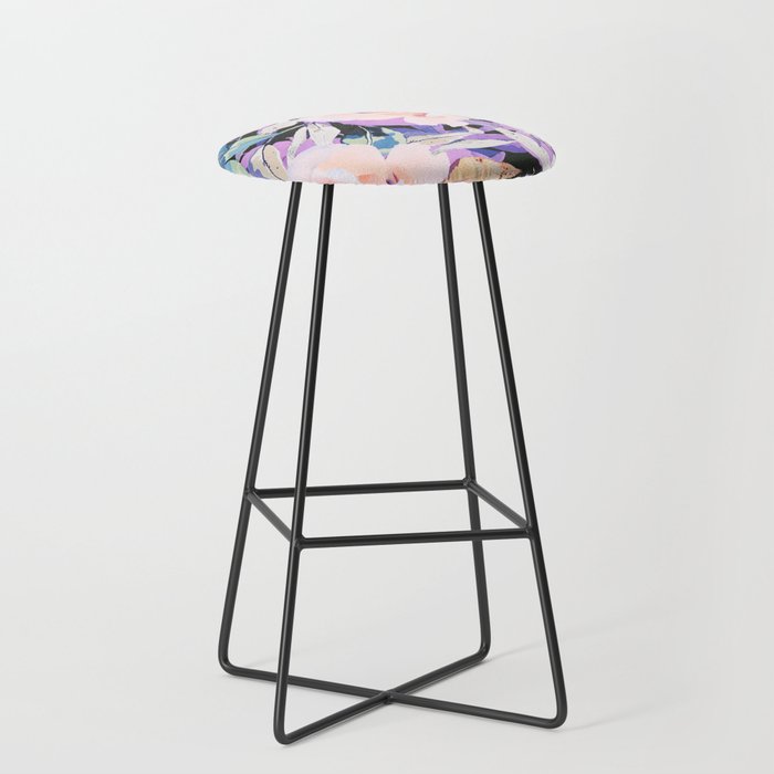 Modern Dark Vibrant Flowery D Stool Gallery Image 1