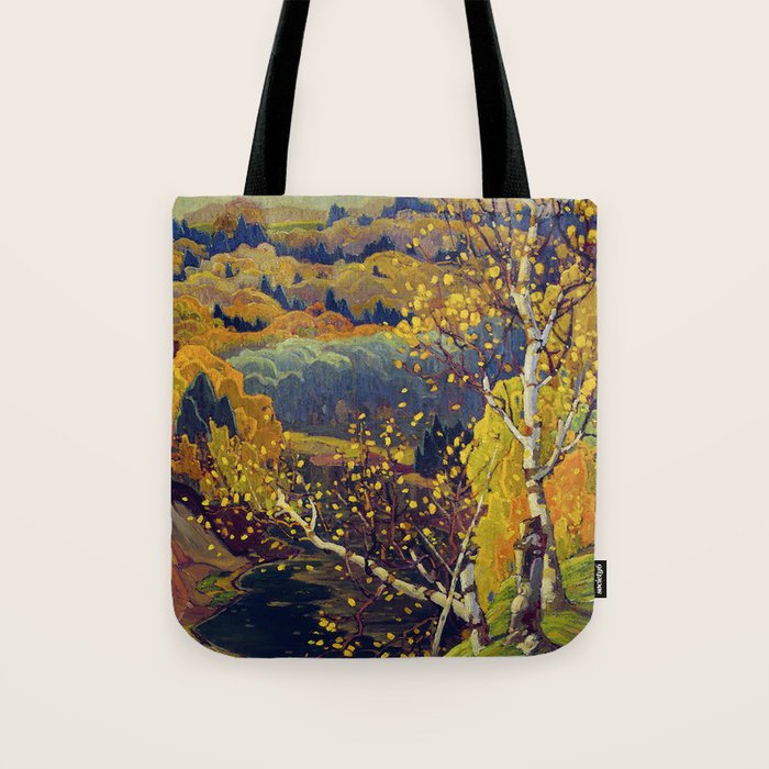 Franklin Carmichael Canadian artist Art Nouveau Post-Impressionism October Gold Tote Bag Gallery Image 1