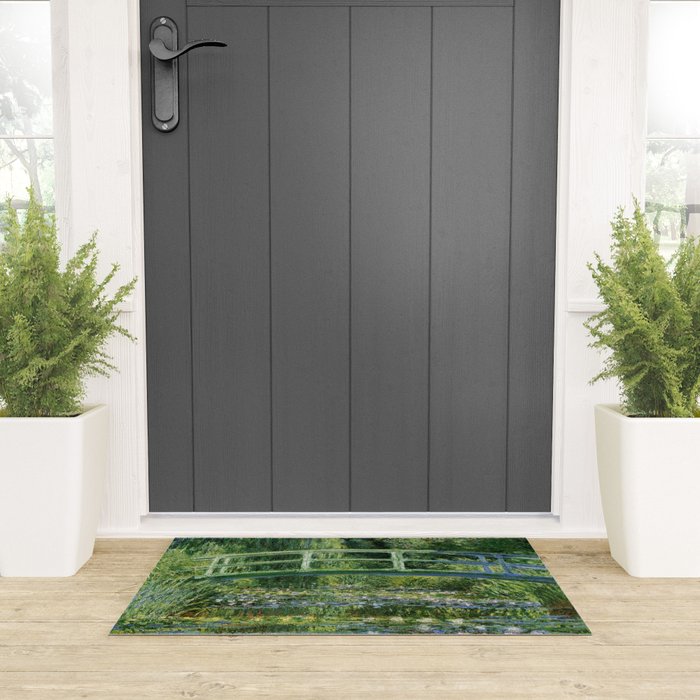 Water Lilies and Japanese Footbridge, Claude Monet Welcome Mat Gallery Image 3