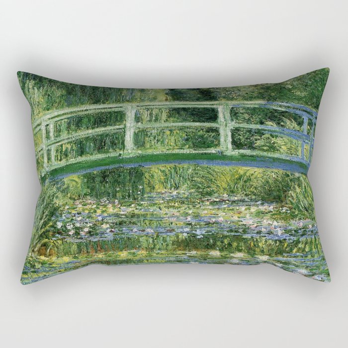 Water Lilies and Japanese Footbridge, Claude Monet Rectangular Pillow Gallery Image 1