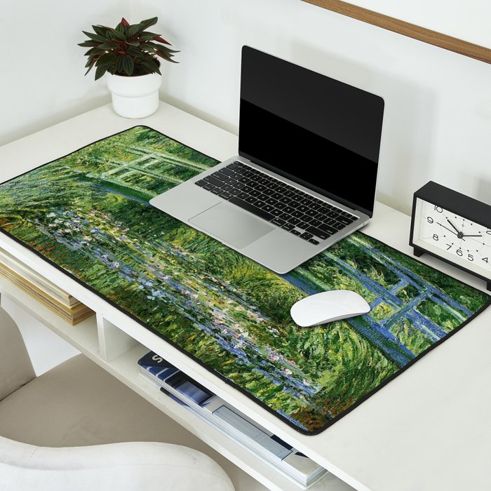 Water Lilies and Japanese Footbridge, Claude Monet Desk Mat Gallery Image 2