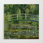 Water Lilies and Japanese Footbridge, Claude Monet Wood Wall Art Gallery Image 1