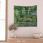 Water Lilies and Japanese Footbridge, Claude Monet Wall Tapestry Gallery Image 2