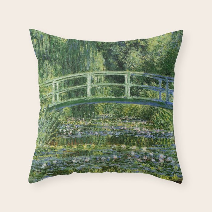 Water Lilies and Japanese Footbridge, Claude Monet Throw Pillow Gallery Image 6