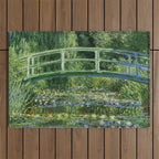 Water Lilies and Japanese Footbridge, Claude Monet Outdoor Rug Gallery Image 1