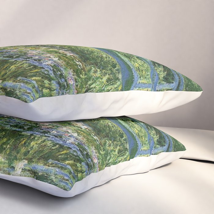 Water Lilies and Japanese Footbridge, Claude Monet Pillow Sham Gallery Image 3