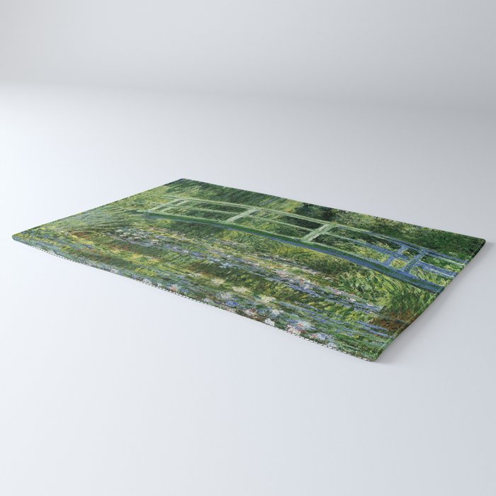 Water Lilies and Japanese Footbridge, Claude Monet Rug Gallery Image 3