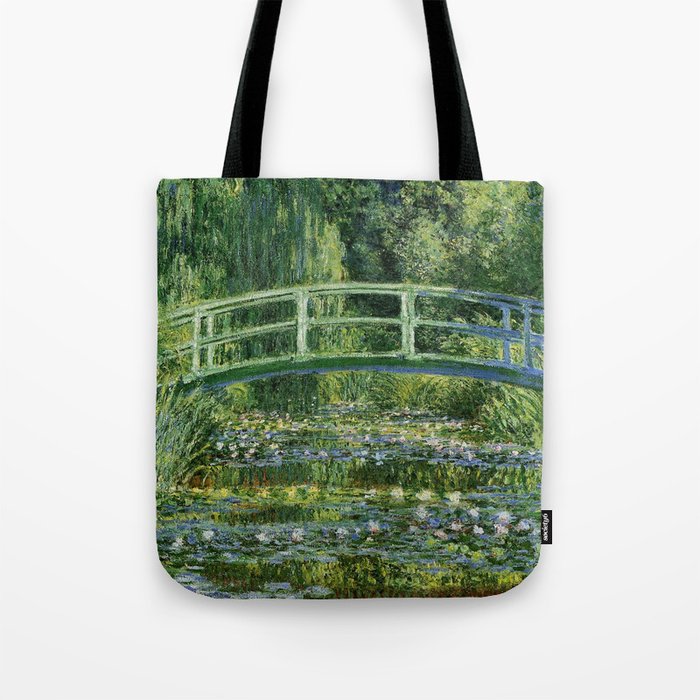 Water Lilies and Japanese Footbridge, Claude Monet Tote Bag Gallery Image 1