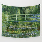 Water Lilies and Japanese Footbridge, Claude Monet Wall Tapestry Gallery Image 4