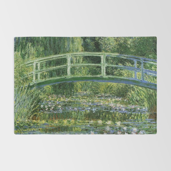 Water Lilies and Japanese Footbridge, Claude Monet Rug Gallery Image 2