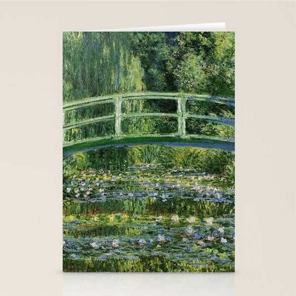 Water Lilies and Japanese Footbridge, Claude Monet Stationery Card Gallery Image 1