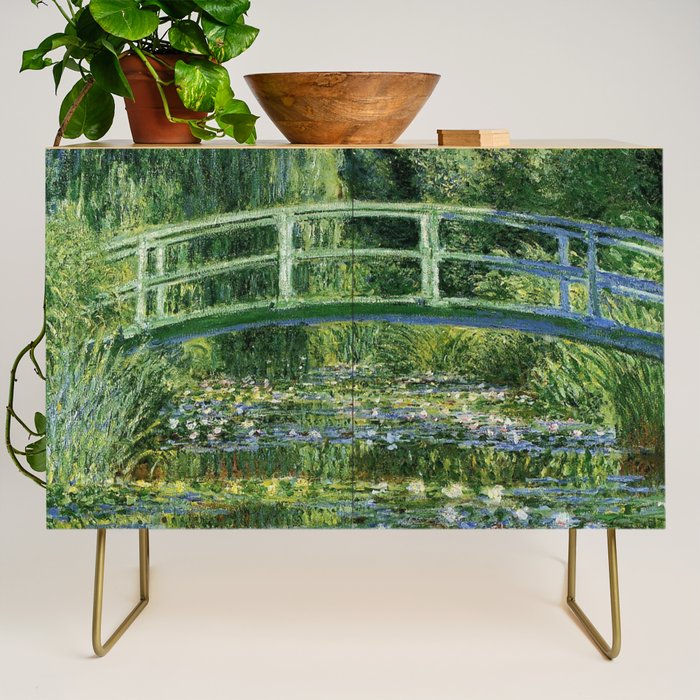 Water Lilies and Japanese Footbridge, Claude Monet Credenza Gallery Image 1