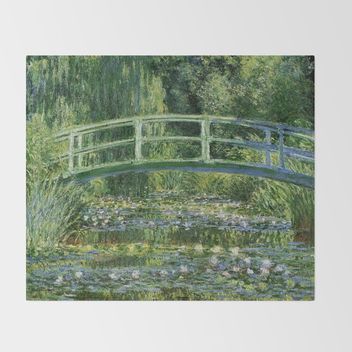 Water Lilies and Japanese Footbridge, Claude Monet Throw Blanket Gallery Image 2