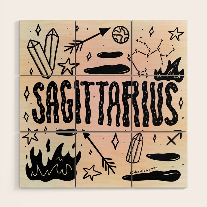 Celestial Sagittarius Wood Wall Art Gallery Image 1