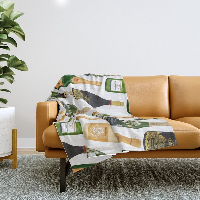Champagne Bottles Throw Blanket Gallery Image 1
