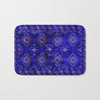 Oriental Opulence: Royal Blue Velvet Moroccan Majesty Bath Mat Gallery Image 1