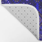 Oriental Opulence: Royal Blue Velvet Moroccan Majesty Bath Mat Gallery Image 2