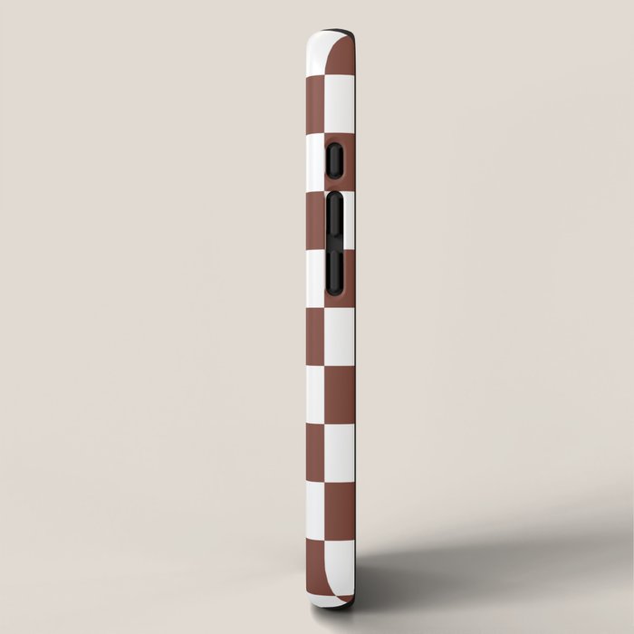Checkered (Brown & White Pattern) iPhone Case Gallery Image 2