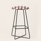 Checkered (Brown & White Pattern) Stool Gallery Image 1