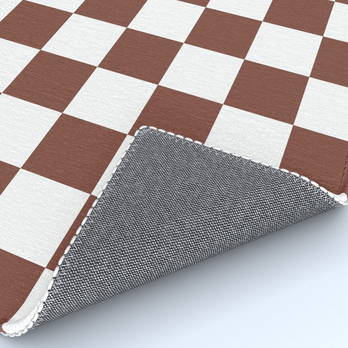 Checkered (Brown & White Pattern) Rug Gallery Image 4