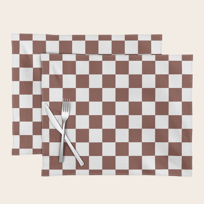 Checkered (Brown & White Pattern) Placemat