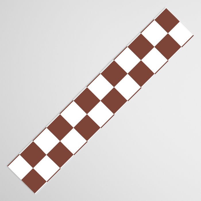 Checkered (Brown & White Pattern) Table Runner Gallery Image 3