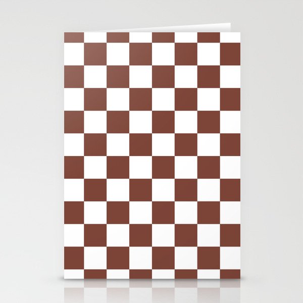 Checkered (Brown & White Pattern) Stationery Card Gallery Image 2