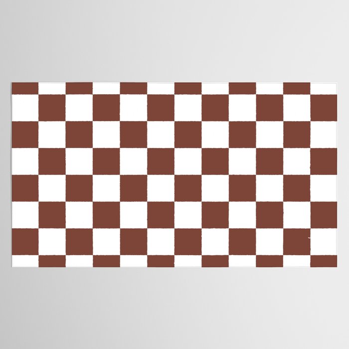 Checkered (Brown & White Pattern) Tablecloth Gallery Image 2