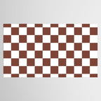 Checkered (Brown & White Pattern) Tablecloth Gallery Image 2