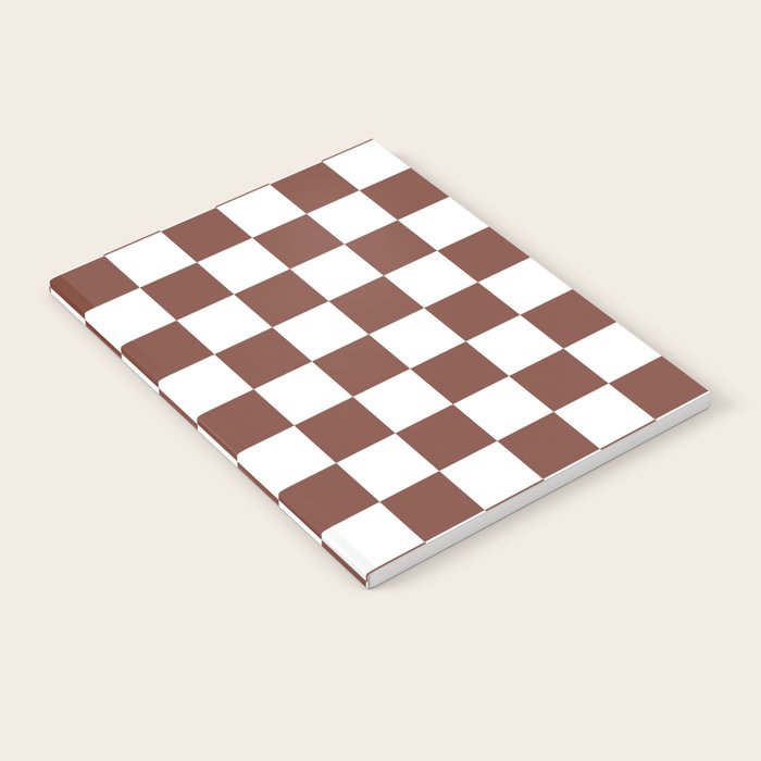Checkered (Brown & White Pattern) Notebook Gallery Image 2