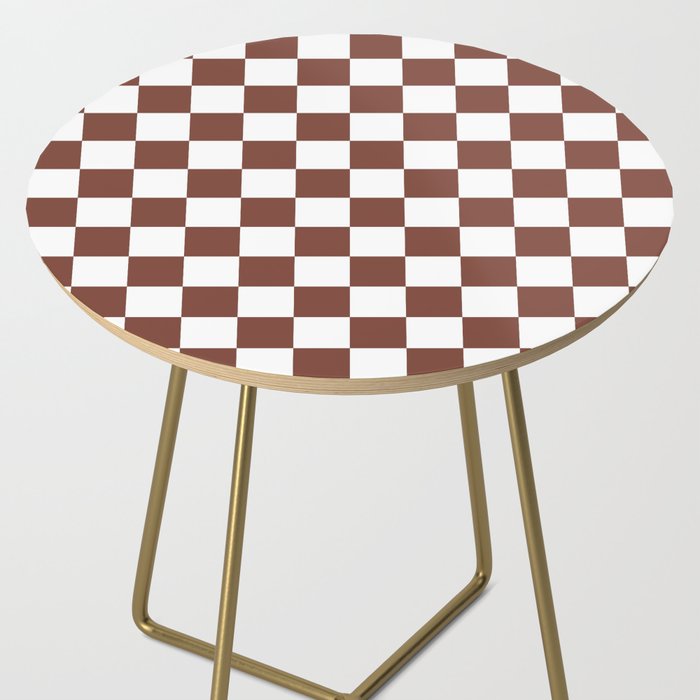 Checkered (Brown & White Pattern) Side Table Gallery Image 2