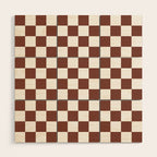 Checkered (Brown & White Pattern) Wood Wall Art Gallery Image 1