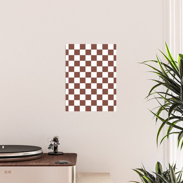 Checkered (Brown & White Pattern) Poster Gallery Image 2